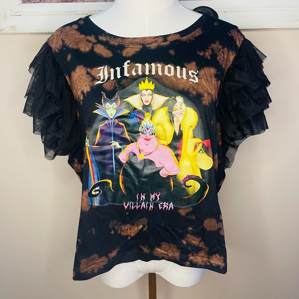 Disney Black and Brown Villains Tee NWT